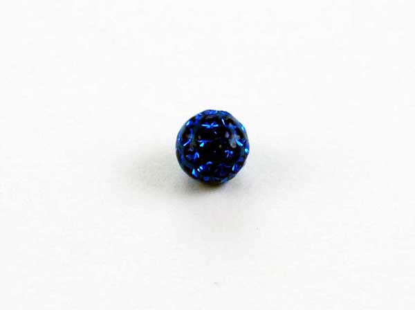 Body Piercing Jewelled Ball Blue Coated 1.6x6mm