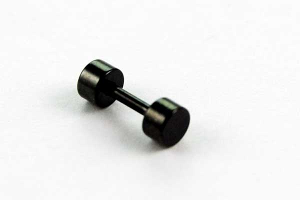 Body Piercing Plug Steel Fake Black 4mm