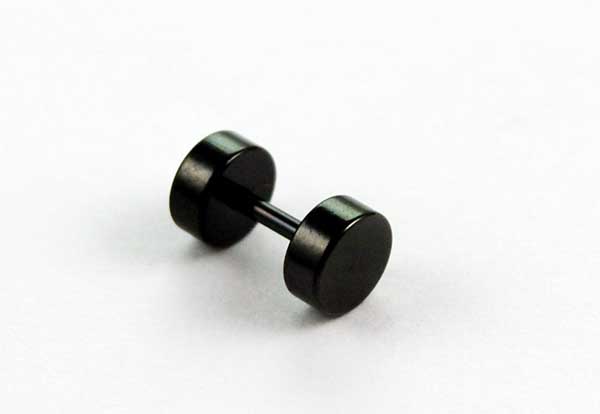 Body Piercing Plug Steel Fake Black 6mm