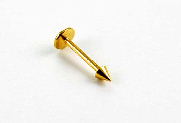 Body Piercing Labret Steel Gold Colour With Spike 1.2x10mm