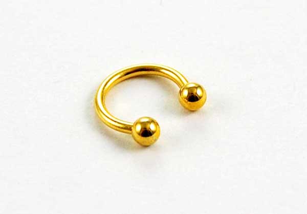 Body Piercing Horseshoe Steel Gold Colour With Ball 1.2x8mm