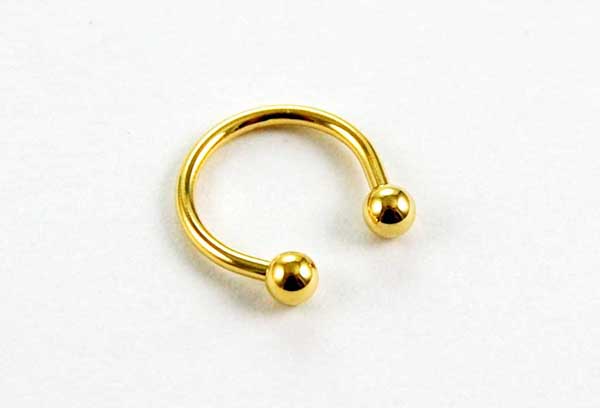 Body Piercing Horseshoe Steel Gold Colour With Ball 1.2x10mm