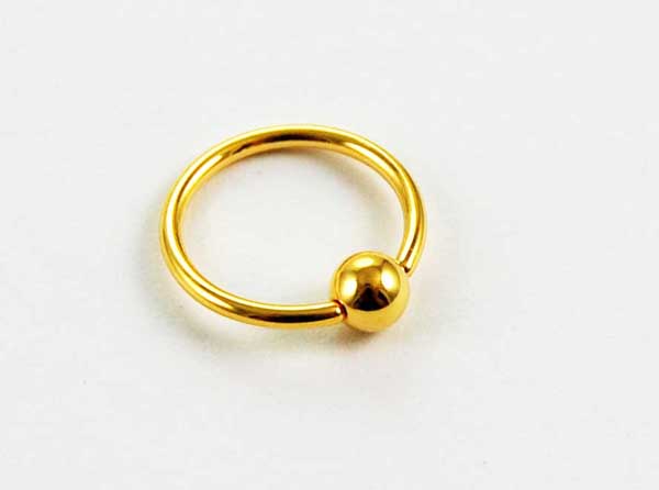 Body Piercing BCR Steel Gold Colour With Ball 1.2x11mm 2pcs