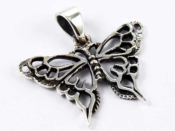 Pendant Silver Butterfly Fancy Cut