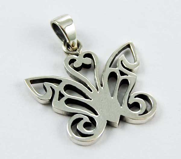 Pendant Silver Butterfly Thick Cut Design