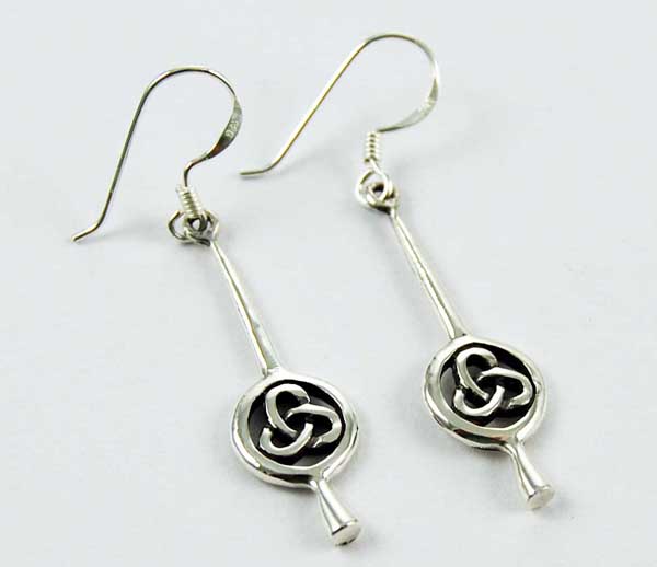 Earring Silver Celtic Circle Drop
