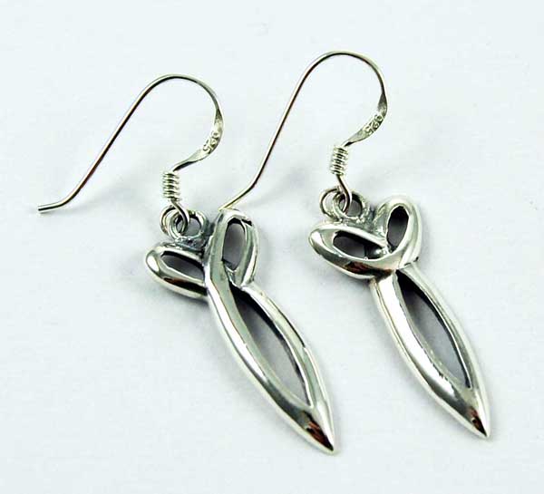 Earring Silver Plain Knot Cut