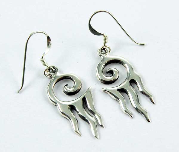 Earring Silver Wavy Curl