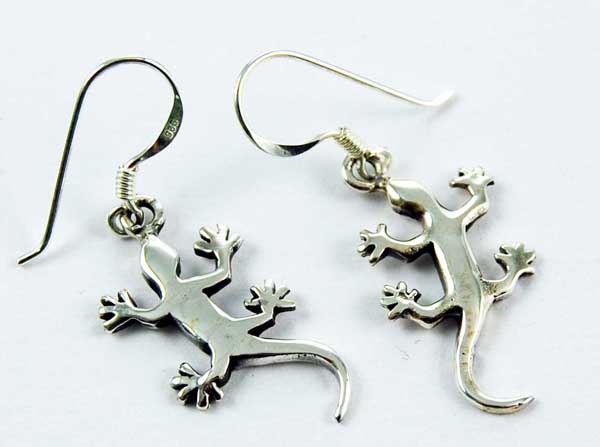 Earring Silver Lizard Plain