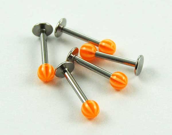 Body Piercing Labret Stripe Dark Blue And White 1.2x8x3mm 5pcs