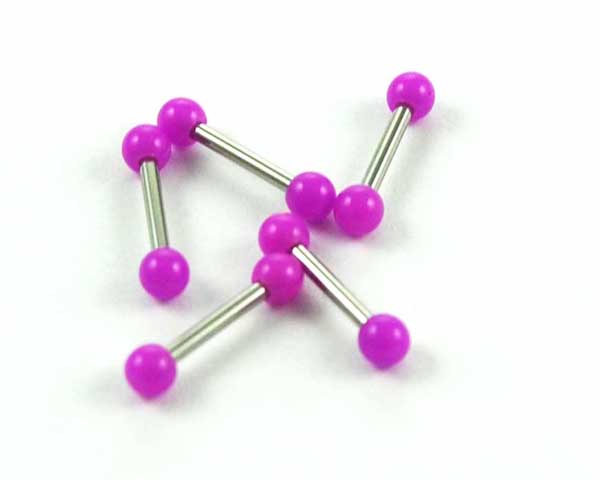 Body Piercing Eyebrow Bar Purple 1.2x8x3mm 5pcs