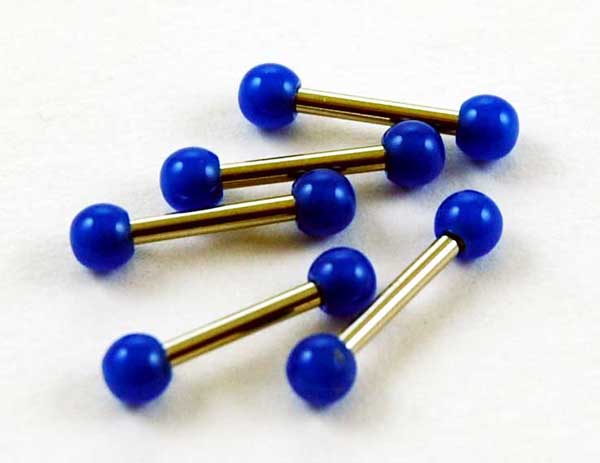 Body Piercing Eyebrow Bar Dark Blue 1.2x8x3mm 5pcs