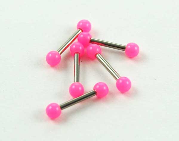 Body Piercing Eyebrow Bar Pink 1.2x8x3mm 5pcs