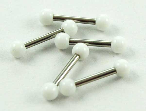 Body Piercing Eyebrow Bar White 1.2x8x3mm 5pcs