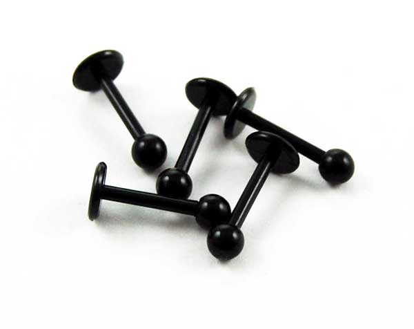Body Piercing Labret Black 1.2x8x3mm 5pcs