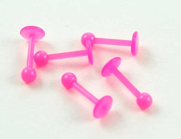 Body Piercing Labret Neon Pink 1.2x8x3mm 5pcs