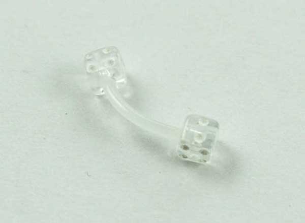 Body Piercing Eyebrow Bar Dice Clear 1.2x8x3mm