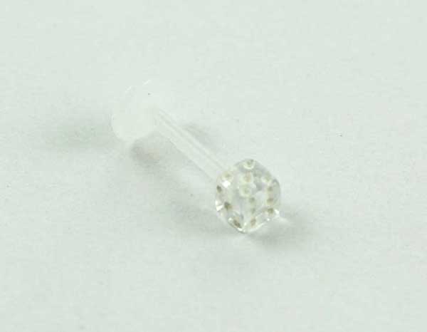 Body Piercing Labret Bio Dice Clear 1.2x8x3mm