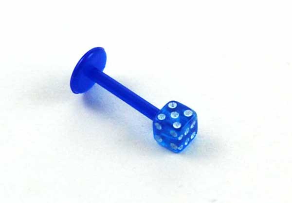 Body Piercing Labret Bio Dice Dark Blue 1.2x8x3mm