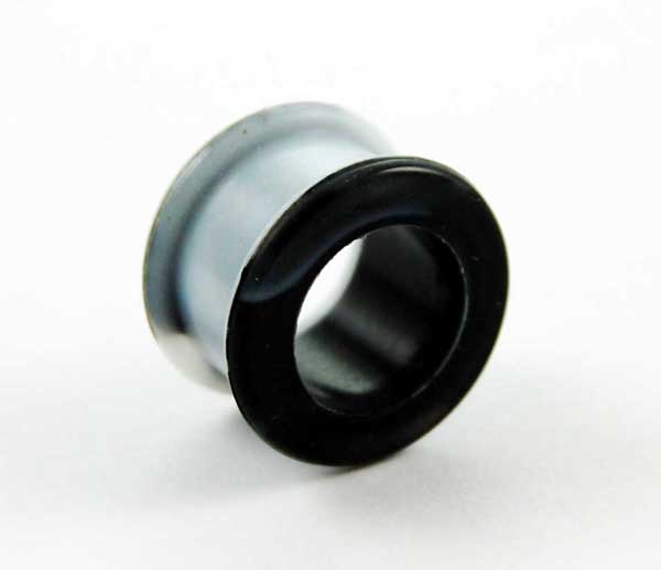 Body Piercing Tunnel Silicone Marble Black 16mm