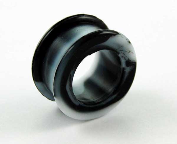 Body Piercing Tunnel Silicone Marble Black 20mm