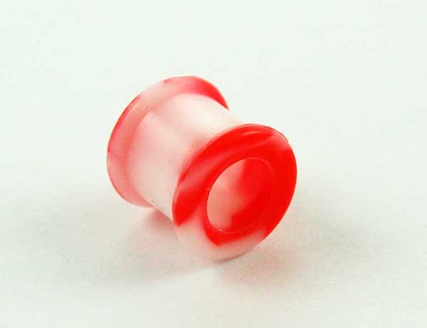 Body Piercing Tunnel Silicone Marble Red 10mm