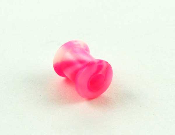 Body Piercing Tunnel Silicone Marble Pink 6mm