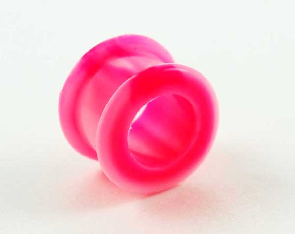 Body Piercing Tunnel Silicone Marble Pink 14mm