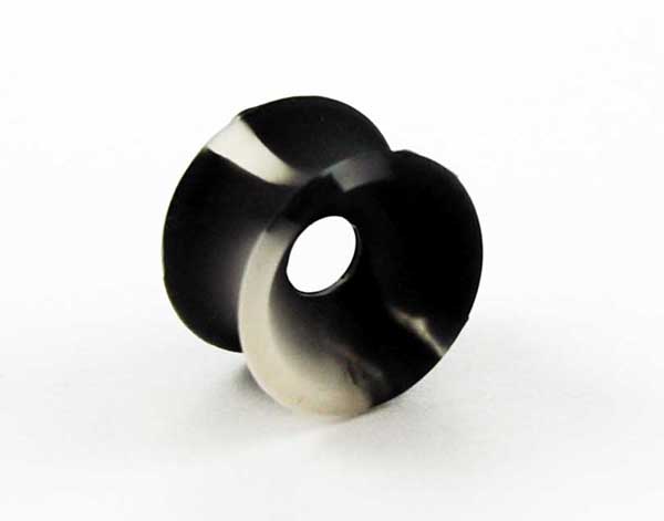 Body Piercing Tunnel Silicone 2-Tone Black 12mm
