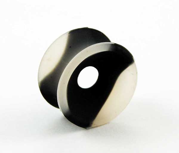 Body Piercing Tunnel Silicone 2-Tone Black 16mm