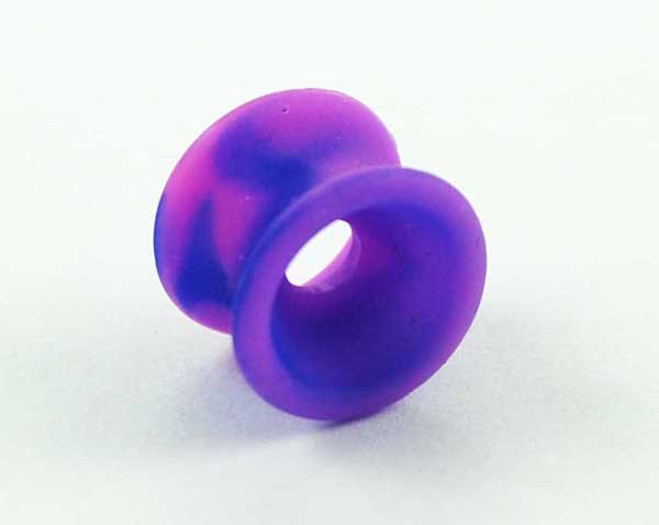 Body Piercing Tunnel Silicone 2-Tone Purple And Blue 10mm