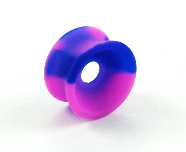 Body Piercing Tunnel Silicone 2-Tone Purple And Blue 14mm