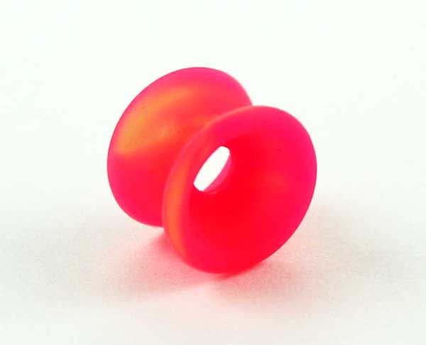 Body Piercing Tunnel Silicone 2-Tone Pink And Green 10mm