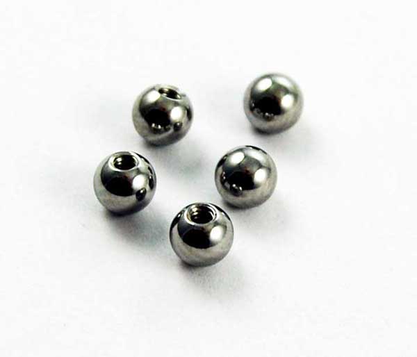 Body Piercing Ball Threaded Plain Steel 1.6x5mm 5pcs