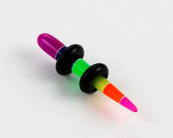 Body Piercing Plug UV Rainbow 3mm