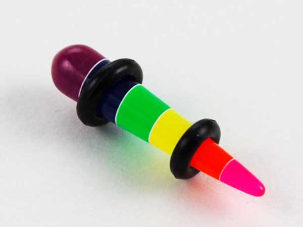 Body Piercing Plug UV Rainbow 5mm