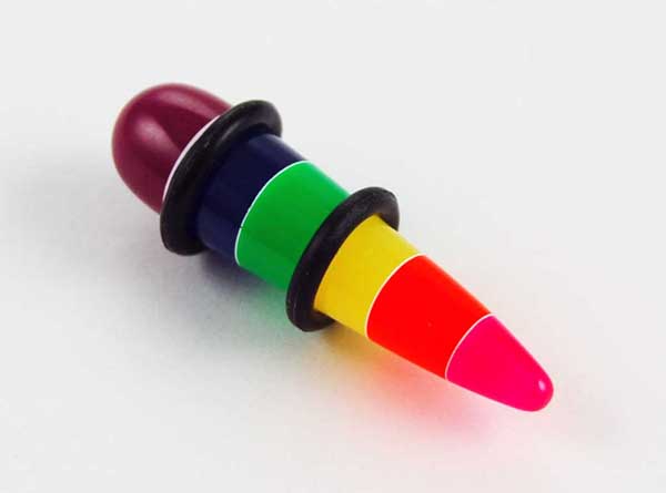 Body Piercing Plug UV Rainbow 8mm