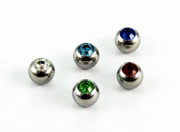 Body Piercing Jewelled Ball 5mm 5pcs