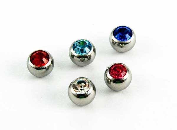 Body Piercing Jewelled Ball 6mm 5pcs