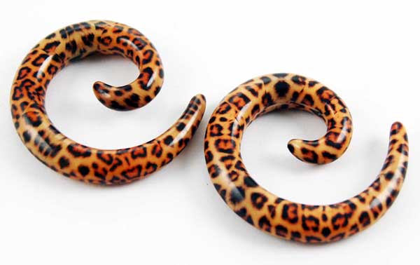 Body Piercing Expander UV Spiral Leopard Print 3mm 2pcs