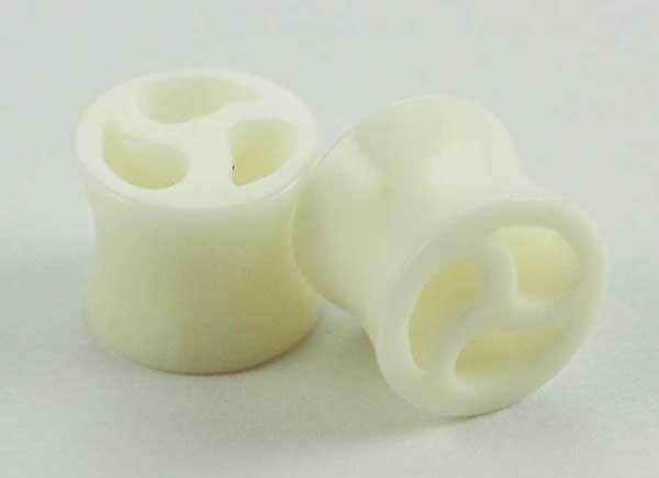 Body Piercing Saddle Plug UV White 10mm 2pcs