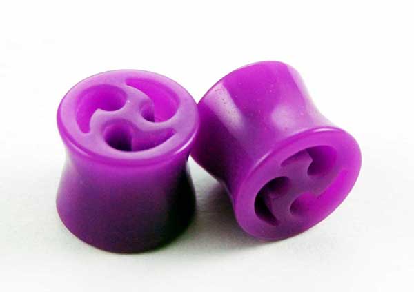 Body Piercing Saddle Plug UV Purple 10mm 2pcs
