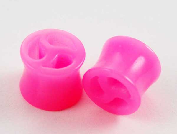 Body Piercing Saddle Plug UV Pink 10mm 2pcs