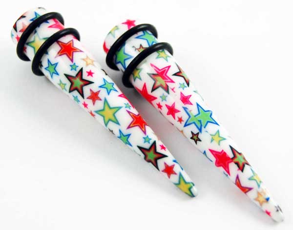 Body Piercing Expander UV Multi Stars 3mm 2pcs