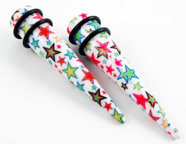 Body Piercing Expander UV Multi Stars 4mm 2pcs