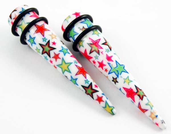 Body Piercing Expander UV Multi Stars 8mm 2pcs