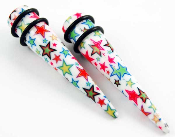 Body Piercing Expander UV Multi Stars 10mm 2pcs