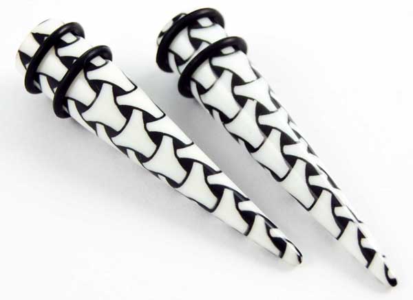 Body Piercing Expander UV Bone Design 10mm 2pcs