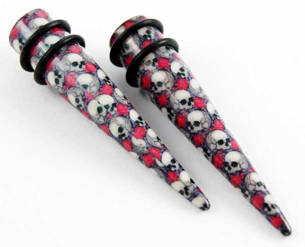 Body Piercing Expander UV Skulls 3mm 2pcs