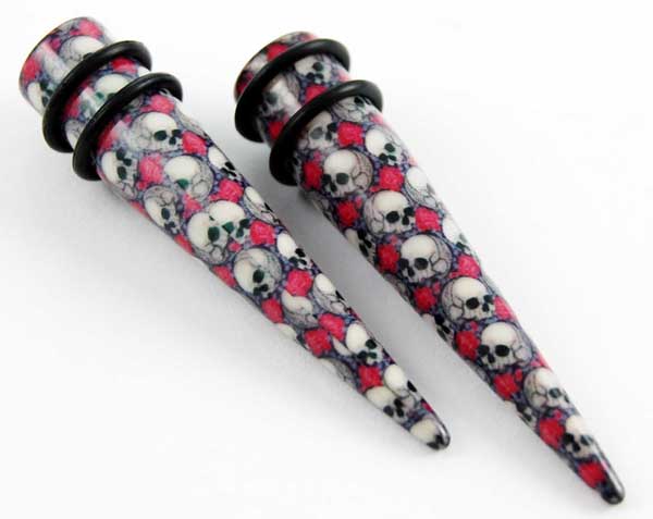 Body Piercing Expander UV Skulls 4mm 2pcs